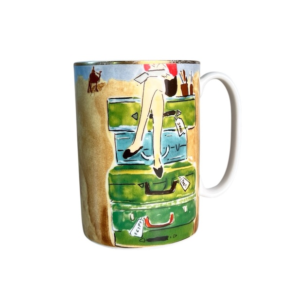 Kate Spade x‎ Lenox Illustrated Collection World Traveler Coffee Mug - Picture 1 of 6